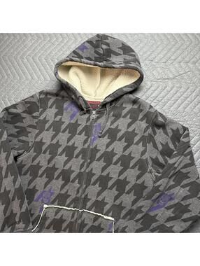 y2k tony hawk sherpa lined zip hoodie mens small